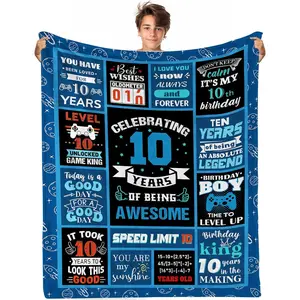 10 Year Old Boy Gifts, Birthday Gifts for 10 Year Old Boys, 10 Year Old Boy Birthday Gifts Ideas, Kids Blanket 40 x 50 Inches Throw Blankets for Boys, 10 Birthday Decorations for Boys