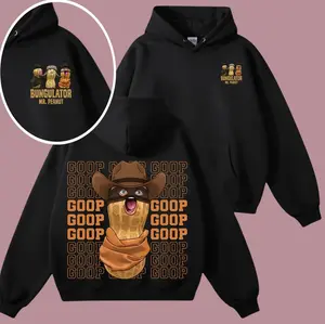 Peanut Bungulator Goop Hoodie – Funny Cowboy Peanut Graphic Hoodie, Unisex Streetwear Pullover, YouTuber Fan Merch, Casual Oversized Hoodie