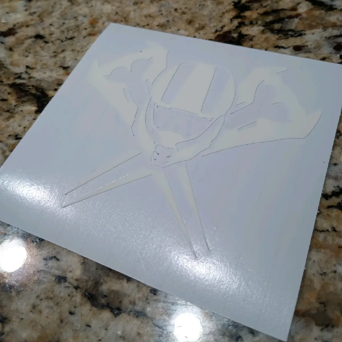 glow in the dark Master Chief helmet with energy swords logo vinyl decal