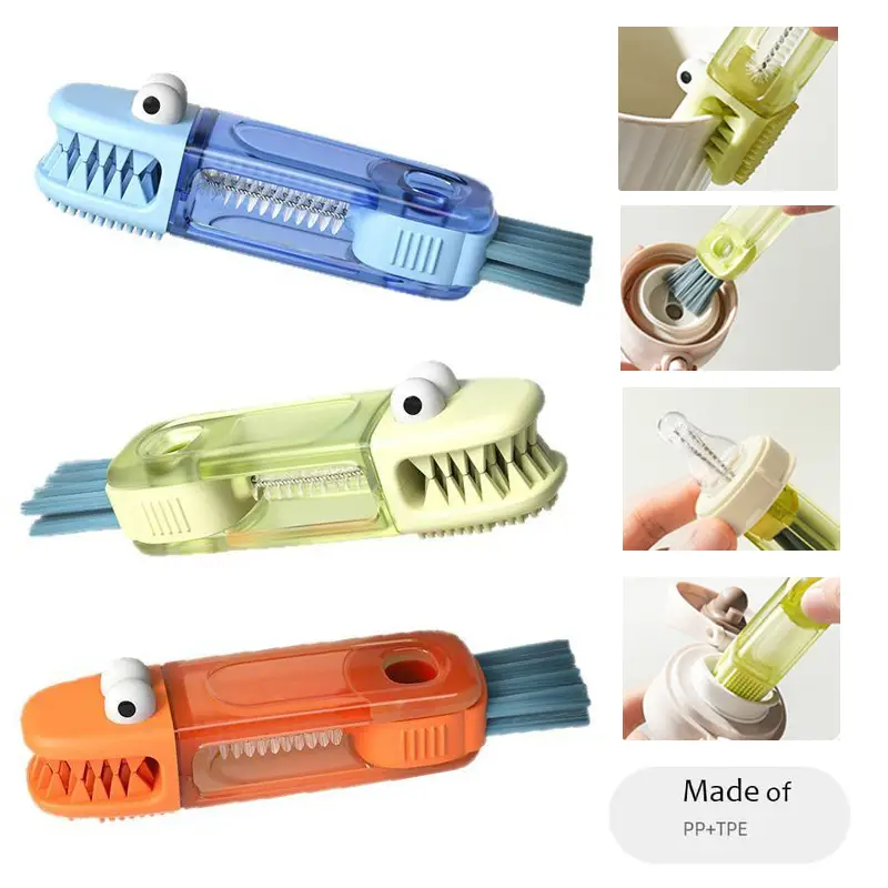 3-In-1 Multi-Function Gap Cleaner, Silicone Baby Bottle Cleaning Brush Set, Portable Cup Lid Gap Cleaning Brush, Home Kitchen Crevice Cleaning Tools,
