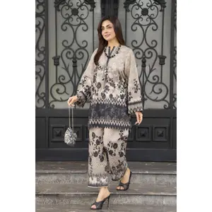Dawn Petals by Sahar Printed Co-ord Set with Lace Culottes DPS6