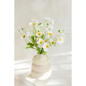 23.6" White Faux Poppy Flower Stem – Silk Poppy for DIY Floral Arrangements, Wedding Centerpieces, Home Décor & Flower Bouquets