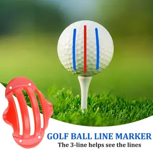 Golf Ball Line Marker Template, 3-Track Golf Alignment Tool, Precision Putter Aiming Guide, Swing Training Aid for Beginners and Pros