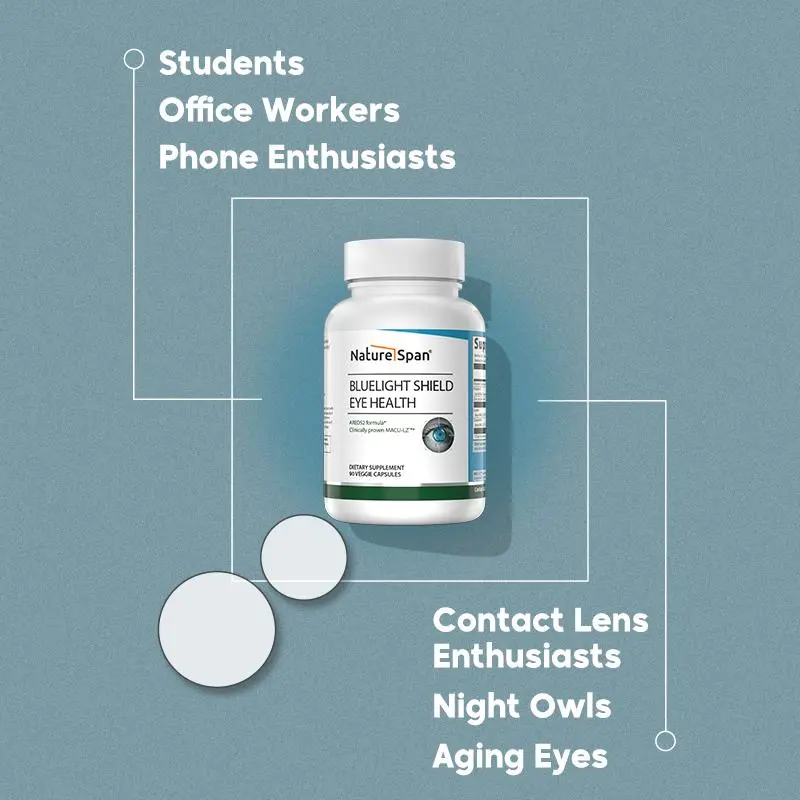 Lutein eye health supplement, prevents blue light, protects eye and vision health, relieves fatigue, 90 capsules Edible Fitness Healthcare Dietary Natural