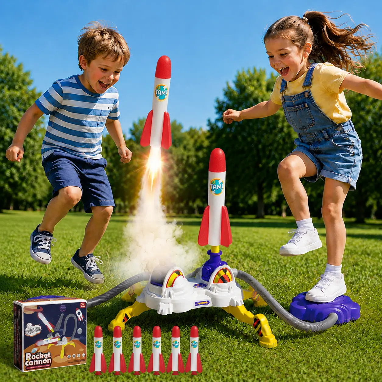 Rocket Cannon Toy for Kids - Interactive Outdoor Playset with Launchable Rockets and Fun Accessories - Perfect for Family Fun Days cool birthday stuff 4 in 1 activity epic gift spinner