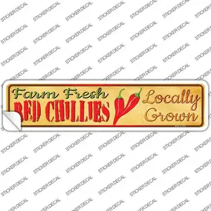 Farm Fresh Red Chillis Novelty Narrow Sticker Decal