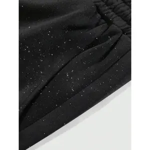 Men's Casual Wide Leg Pants, Glitter Fabric, Cross & Flame Print, Essential for Streetwear Lovers, Must-Have for Men, Casual Streetwear Trousers