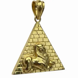 Maite Jewelry                                                    The Sphinx Pendant                                        Gold Triangle Design with Intricate Detailing for Stylish Accessories