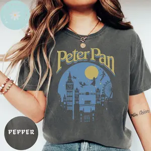 Comfort Color Retro Peter Pan Shirt, Tinker Bell Wendy Flight to Neverland Shirt, Family Trip Vintage Shirt RIX60