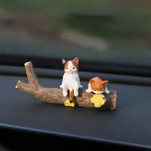 Mini Cat Desk Figurines Set of 5, Resin Multi Pose Kitty Ornaments, Cute Cartoon Style, Home Office Decor, Desktop Decoration Ornament, Playful Charming Desktop Companion, Cute Animal Design