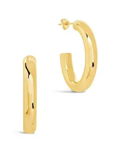 Rory Polished Tube Hoop Earrings