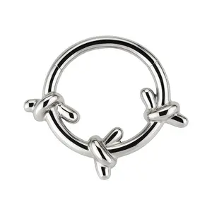 Barbed Wire Hinged Segment Clicker Ring - ASTM F-136 Implant Grade Titanium