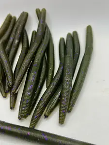 5in soft plastic fishing worm - Watermelon Purple - 8 Pack