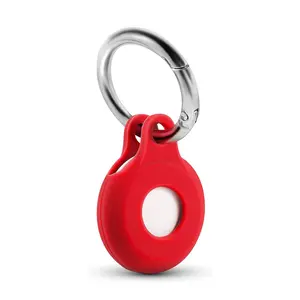 AirTag case key fob, silicone pendant with keychain hook, safety anti-lost, portable