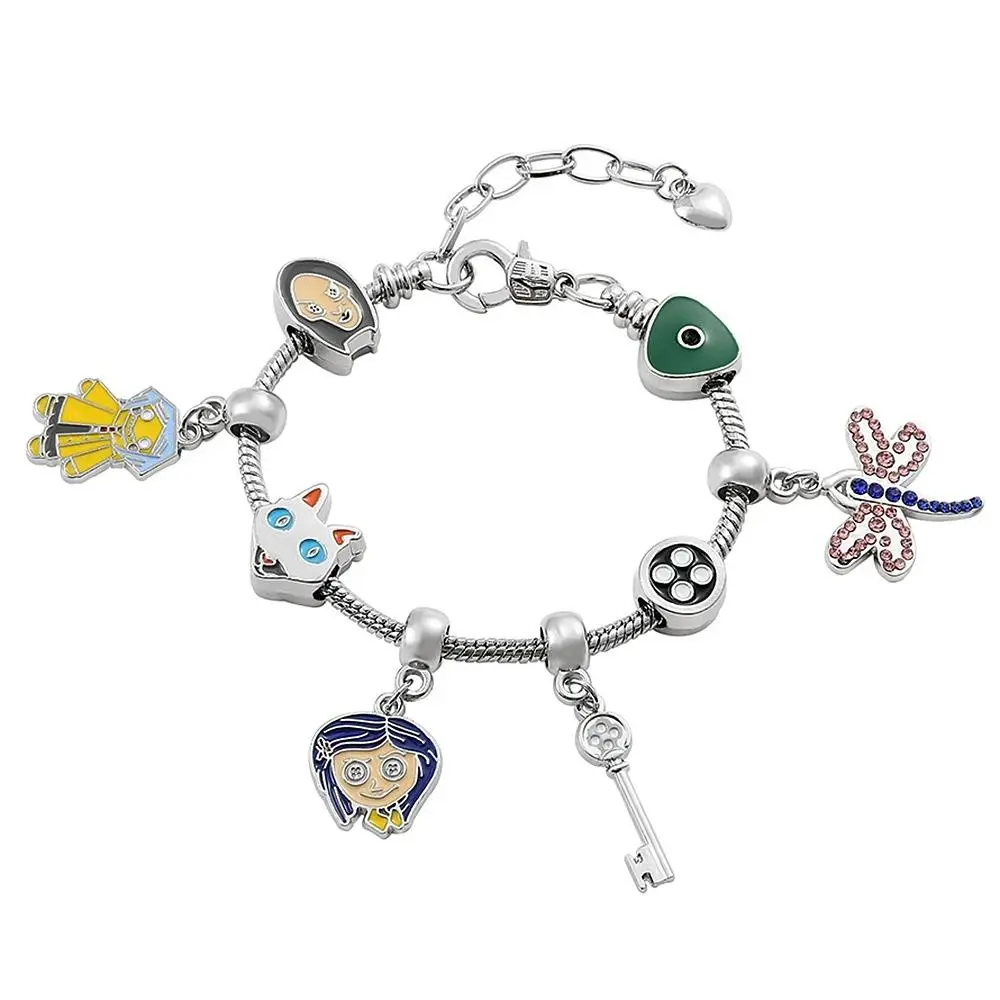Anime Coraline Enamel Pendant The Secret Door Bracelet Coraline Inspired Charm Bracelet – Secret Door Enamel Pendant Cartoon Jewelry Love