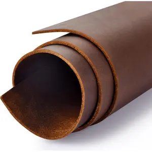Genuine Leather Tooling Sheets 1.8-2.0MM Thick Genuine Top Full Grain Oil Tan Crazy Horse Cowhide Leather Sheets for Crafts Tooling Sewing Wallet Earring Hobby (Dark Brown, 8"x12")