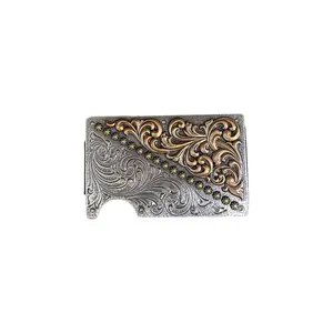3D Belt Company Western-Themed Men's Wallet, Floral Tooled, Multi-Metal Utility Design, Western-Themed Men's Wallets