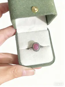 ruby gemstone with uv effect S925 sterling silver adjustable ring water proof