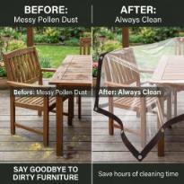 Block Pollen Dust Clear Patio Curtain - Heavy Duty PVC Outdoor Enclosure, WaterproofWindproof Transparent Tarp, Gazebo Porch Panels for Furniture Protection