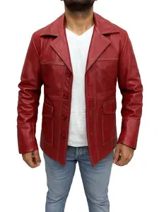 Fight Club Brad Pitt Tyler Durden FC Coat Real Leather Jacket