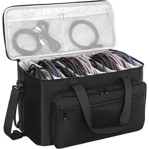 Large Travel Gig Band  File Bag With Detachable Dividers,DJ Cord Organizer Case for Laptop,DJ Gear,Sound Instrument and Musician Accessories