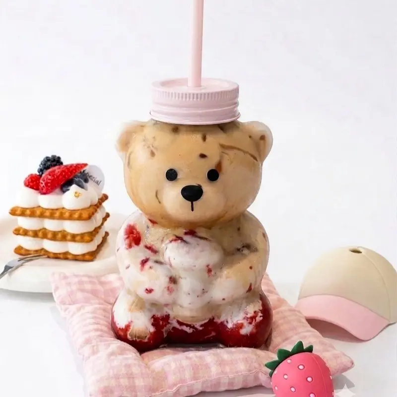 2026 Limited Edition Summer Release Pink Bear Cold Cup, Kitchenware Drinkware Merchandise Collection