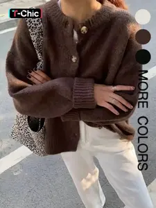 Elegant Knitted Cardigan for Women, Autumn Winter New Arrival, Soft and Comfortable, Retro Design, Casual Chic Outerwear, Knitwear