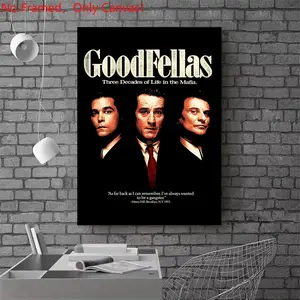 1 piece/set frameless canvas painting print poster, Classic Movie scenes Poster art，Goodfellas movie poster， a perfect gift for Movie loves, ideal gift for bedroom, living room, dorm hallway, kitchen, mural, wall decoration, room decor