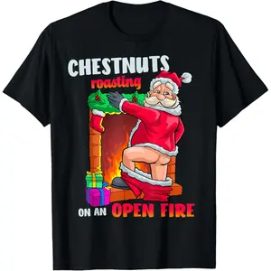 Chest Nuts Roasting Funny Naughty Santa Dirty Food Pun Xmas T-Shirt