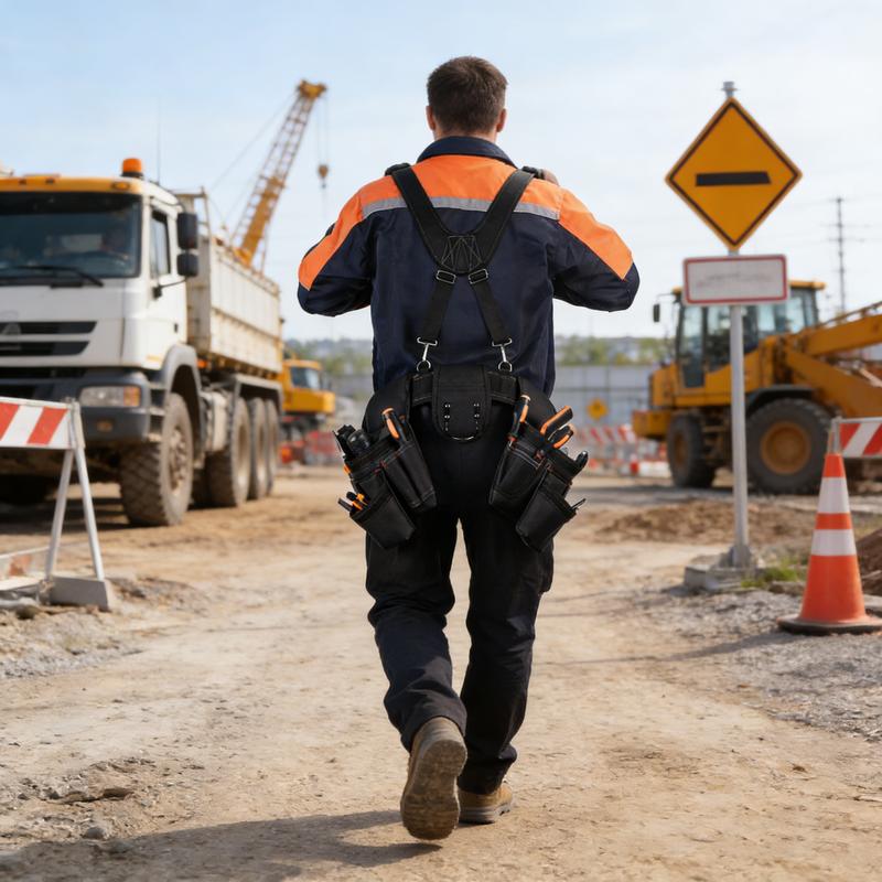 Tool Belt with Suspenders Heavy Duty Comb Apron Construction Suspension Rig Tool Bag for Builders Electrician and Framers Portable Utility Storage Bag Adjustable Multi Purpose Repair Tool Pouch Bag