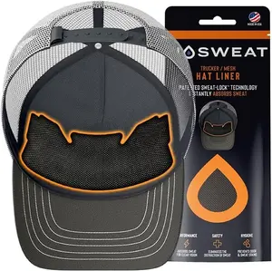 NoSweat Trucker Hat Sweat Liner & Mesh Sweat Guard Bands - Patented SweatLock Technology, Hypoallergenic, 50-Pack for All Hat Types