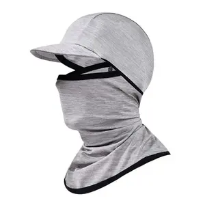 Breathable Neck Cover, Summer Seamless Scarf with Brim for Climbing Riding, Face Sunscreen Hat, Motorcycle Accessories