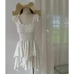 Women Short Sleeve Dress Solid Color Chic Halloween Costume Ruffle Off-shoulder Party Dress with Shorts Jumpsuit Beach Streetwear,halloween time