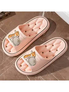 Corgi Hugging Big Bun Cartoon Slippers Unisex, Soft Sole Non-slip Closed Toe Slippers, Cute Healing Style Plush Warm Slippers, Wearable Indoor and Outdoor for Couples in Autumn and Winter, Comfort