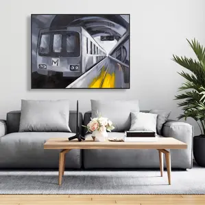 Begin Home Decor C1FC3648SJ78DF 36 x 48 in. Subway - Contemporary Framed Canvas for Living Room Decor
