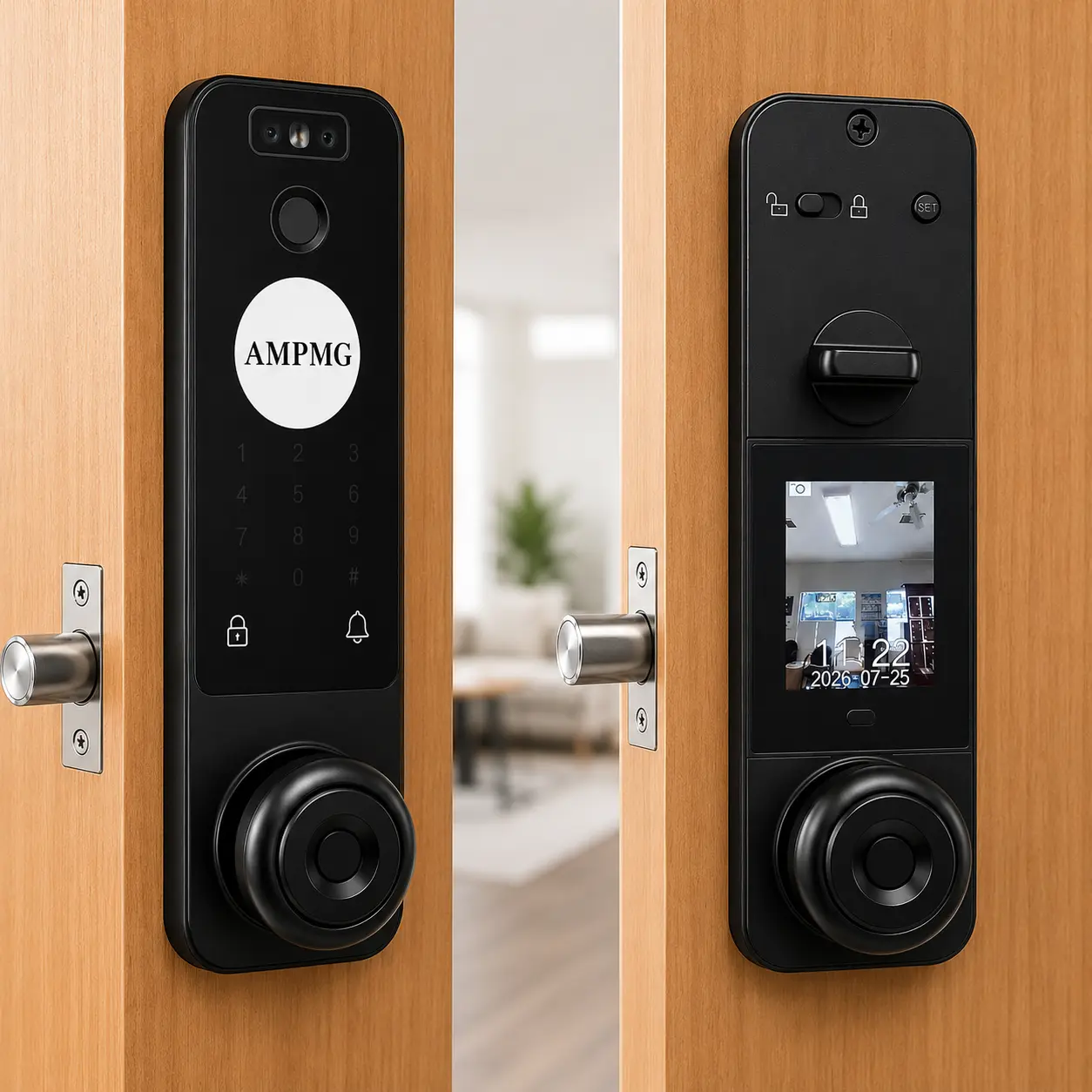 AMPMG Smart Lock with Touchscreen and Keyless Entry for Home Security and Convenience