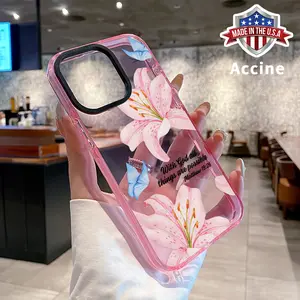 Case for iPhone 16 Pro Max 15 Plus 14 13 12 11 Lily & Butterfly Inspiration Non-Yellowing Shockproof Clear slim Protective Softcase