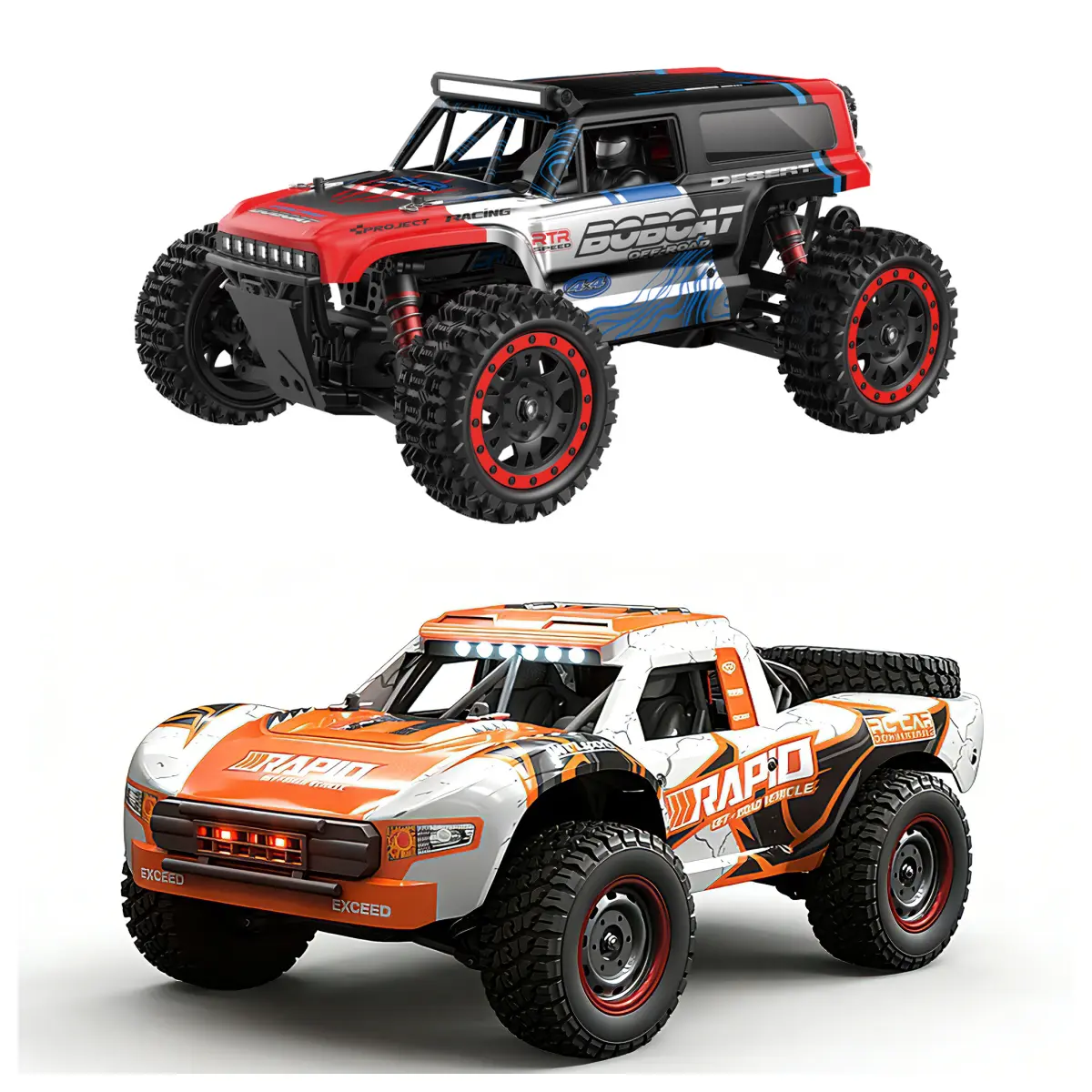 WONDERFUL PLAY Brushless 4WD RC Cars - S912PRO 1/16 & Q130PRO 1/14 1/16 or 1/14 Pick, 2.4GHz Radio, High-Speed Waterproof Rechargeable Off-Road RC Trucks, Toy Vehicles with 2 Batteries