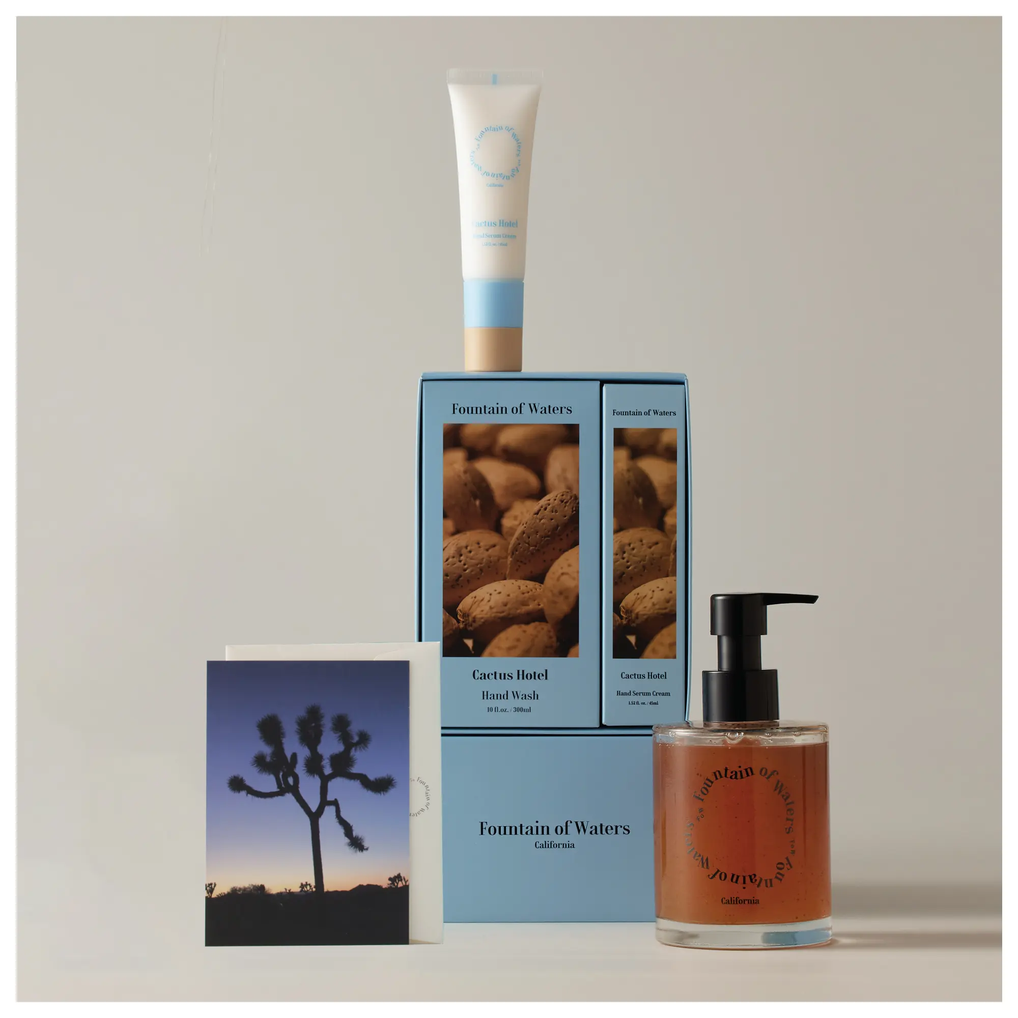 [Fountain of Waters] Cactus Hotel Hand Care Gift Set for Her | Hand Soap + Hand Serum Cream | Sustainable Upcycled Premium Skin Care