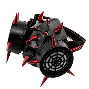 Red Metal Devil Claw Spike Cosplay Gas Mask Costume Steampunk Respirator