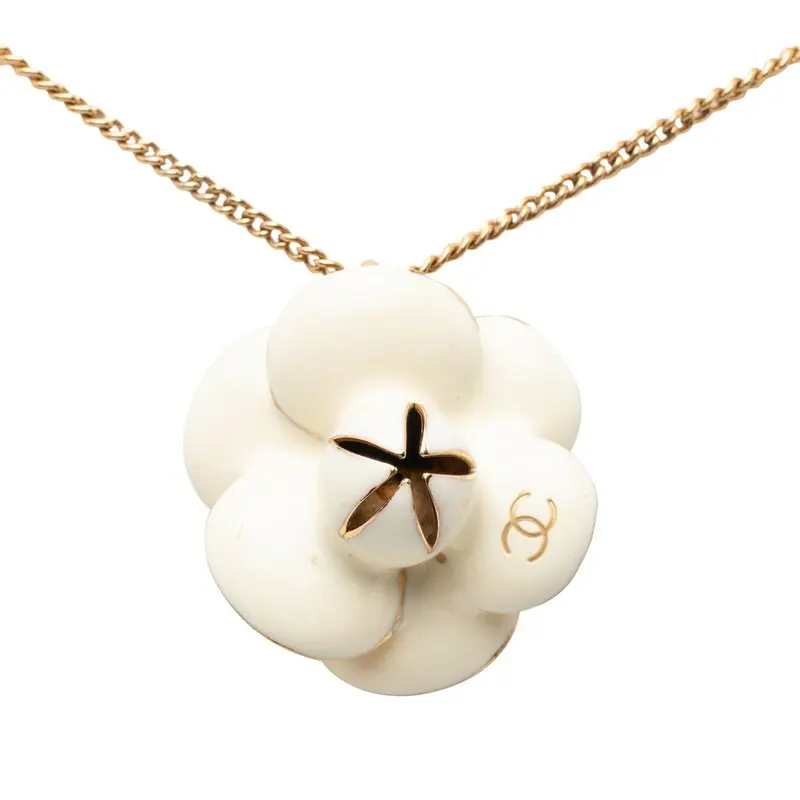 Pre-owned CHANEL Other Small Leather Goods Camelia Coco Mark Necklace