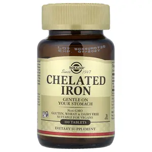 Solgar Chelated Iron, 100 Tablets (25 mg per Tablet)