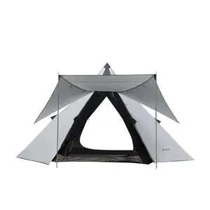 Outdoor camping tent with thickened waterproof pyramid design, portable Indian-style tent without central poles for use in the wild.