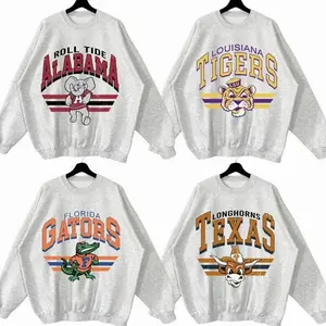 Vintage College Football Graphic Sweatshirt, Ash Grey Mascot Tee, Retro Game Day Shirt, Athletic Campus Style, Unisex Top