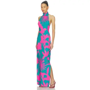 eywasouls malibu Montana Midi Dress in Fuchsia Flora