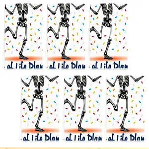 1/2/4/6pcs Kitchen Cleaning Cloth, Multiple Specifications Available, Single - Sided, Playful Skeleton Design, Fun in Funeral Theme, Suitable for Kitchen Use, Lighthearted Festive Aesthetic
