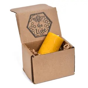 Beeswax Pillar Candle (24 Hours Burn Time) - All Natural, Handmade, Decorative, Unscented Candle with Natural Light Honey Scent - 2x3"