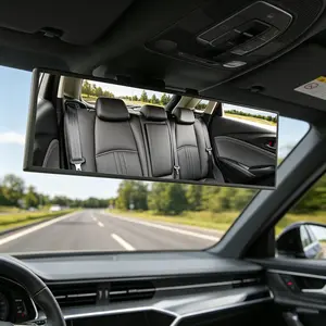 Car rearview mirror, 11 inch universal wide-angle rearview mirror accessory panoramic convex clip type suitable for cars SUV、 Trucks and vehicles，CarRearviewMirror、InteriorMirror、CarMirror、RearviewMirror、CarAccessories tow
