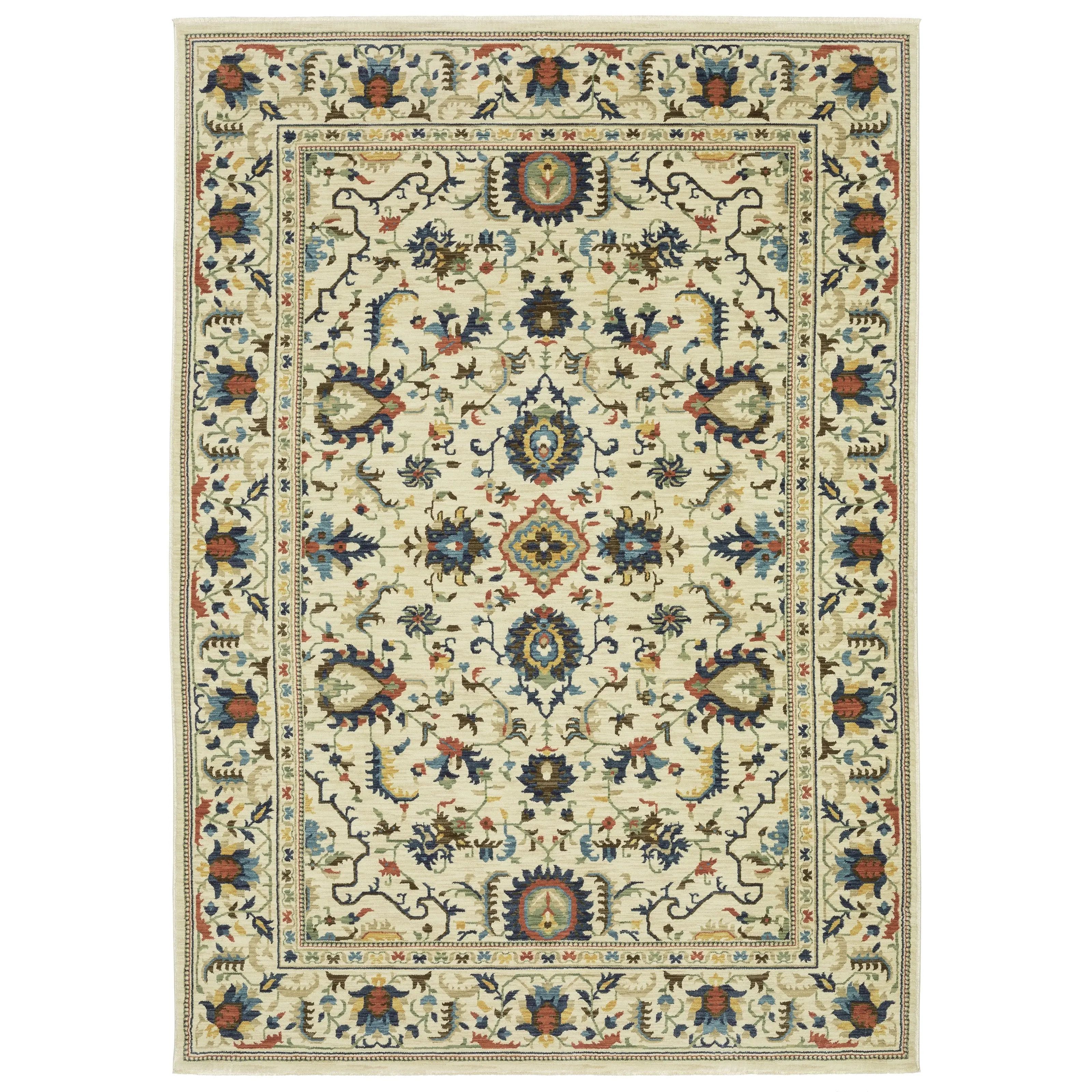 Oriental Weavers Francesca FR10A Ivory Multi-colored Traditional Machine Woven Rug