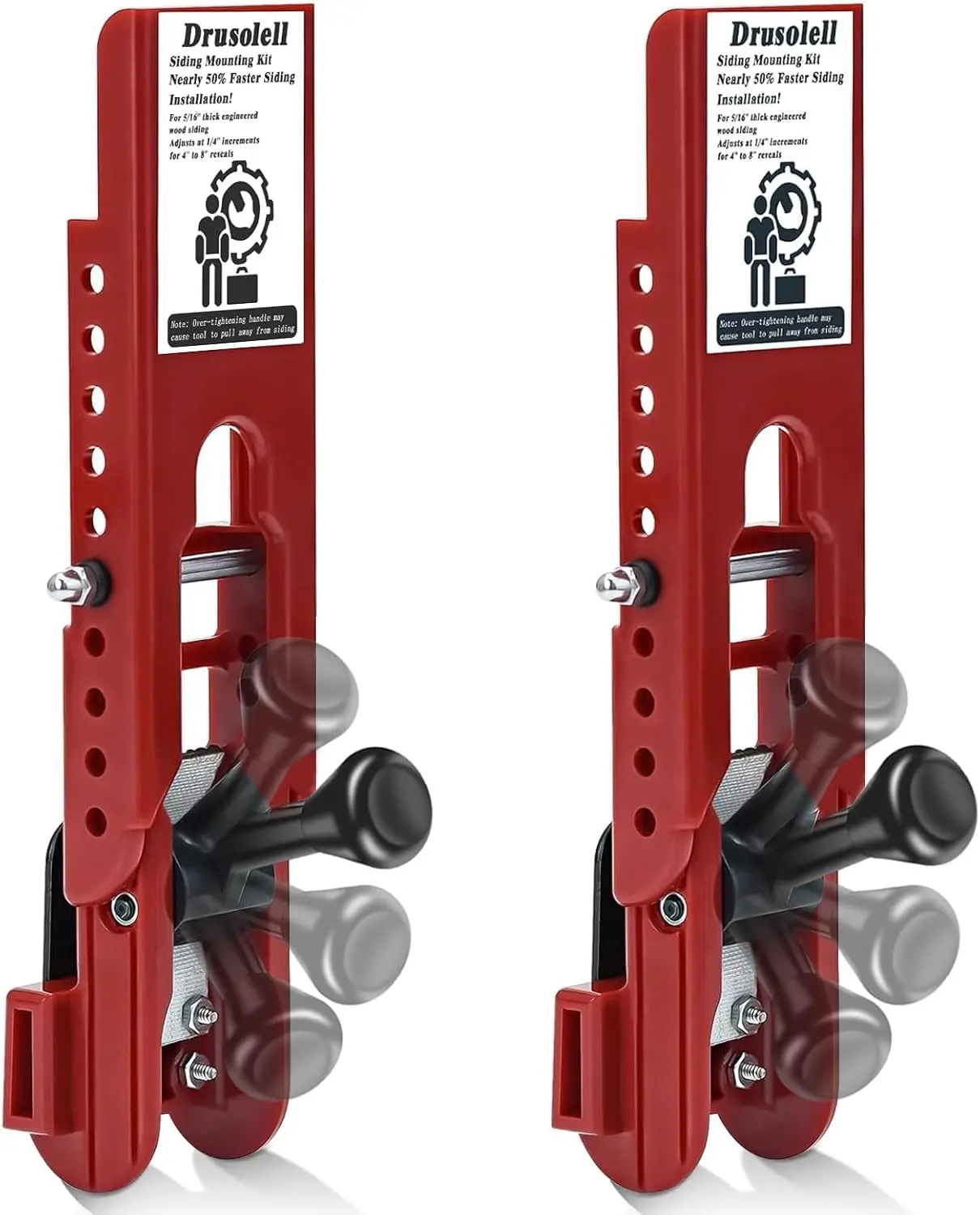 Siding Installation Tools, Siding Mounting Kit with Adjustable Reveals, Lap Siding Gauge Made of Polycarbonate Body (Red, 5/16 Inch)